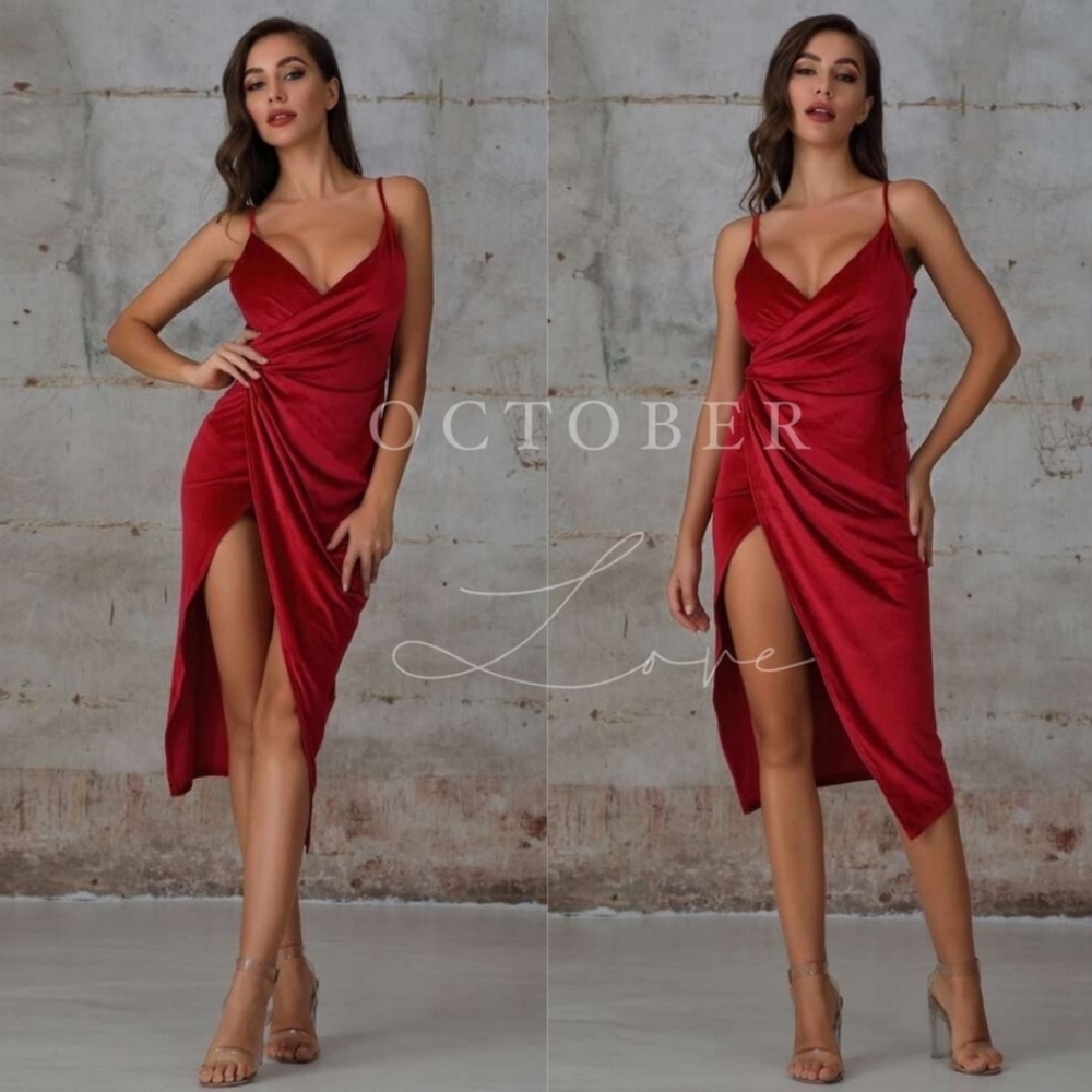 Red Velvet Dress - Picture 2 of 3